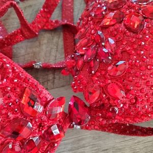 Glamfit Red Bikini Competition Suit WBFF